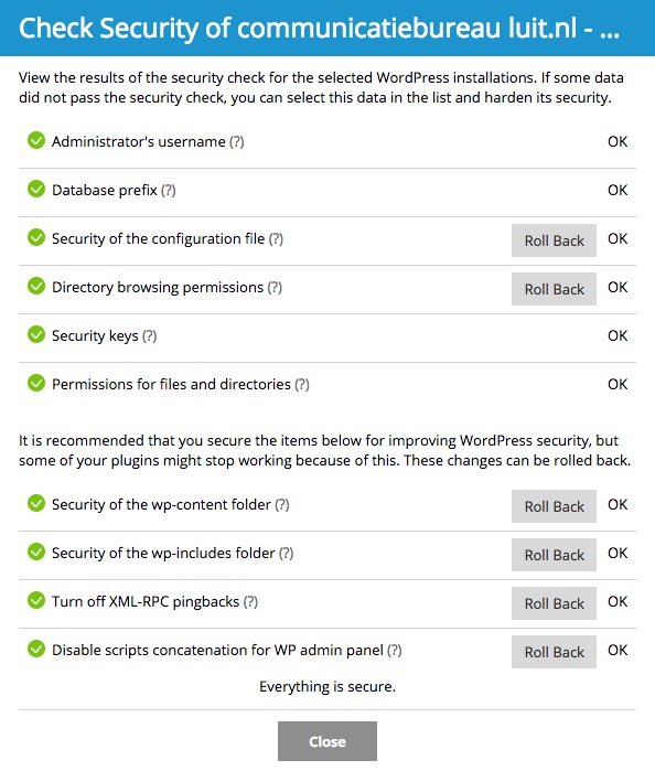 beveiliging: WordPress Toolkit Security